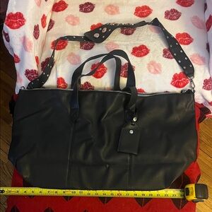 JUSTFAB Black Tote with Studded Handles